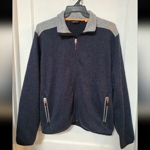 Orvis Navy Zip-Up Jacket with Light Gray Shoulder Accents